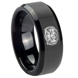 10mm-Masonic-32-Degree-Freemason-Beveled-Edges-Black-Tungsten-Carbide-Wedding-Engraving-Ring