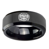 10mm-Masonic-32-Degree-Freemason-Beveled-Edges-Black-Tungsten-Carbide-Wedding-Engraving-Ring