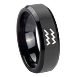 10mm-Aquarius-Horoscope-Beveled-Edges-Black-Tungsten-Carbide-Mens-Promise-Ring