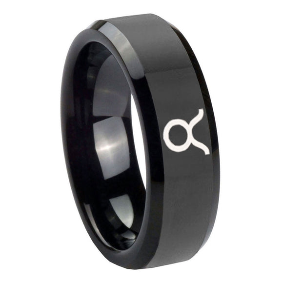 10mm-Taurus-Horoscope-Beveled-Edges-Black-Tungsten-Carbide-Personalized-Ring