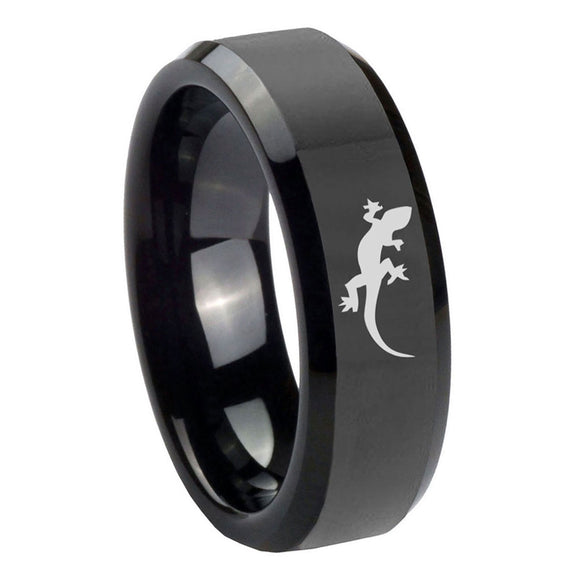 8mm-Lizard-Beveled-Edges-Black-Tungsten-Carbide-Mens-Engagement-Ring