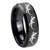 10mm-Multiple-Lizard-Beveled-Edges-Black-Tungsten-Carbide-Men's-Bands-Ring
