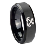 8mm-Anchor-Beveled-Edges-Black-Tungsten-Carbide-Men's-Engagement-Band