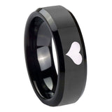 10mm-Heart-Beveled-Edges-Black-Tungsten-Carbide-Men's-Wedding-Ring