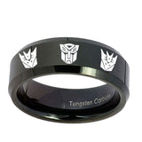 10mm-Transformers-Autobot-Decepticon-Beveled-Edges-Black-Tungsten-Mens-Ring-Engraved