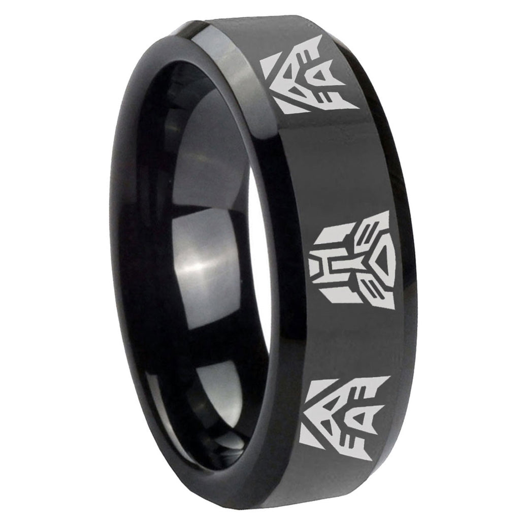 Multiple Heart Tungsten Carbide Wedding Band Set