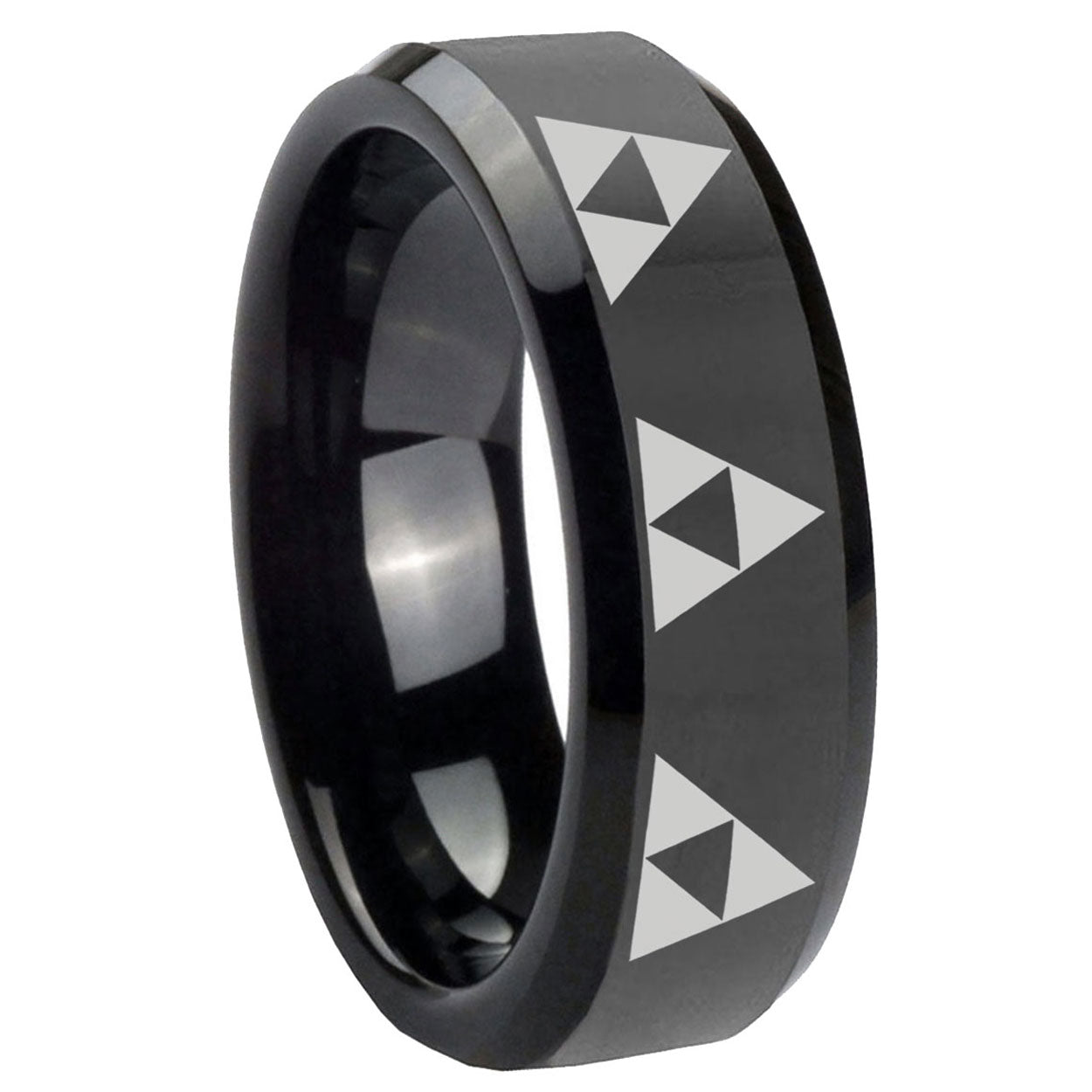 Heart Tungsten Carbide Mens Band Set