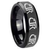 10mm Multiple CTR Beveled Edges Black Tungsten Carbide Promise Ring