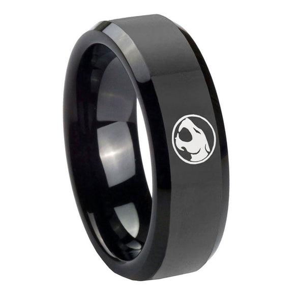 8mm-Thundercat-Beveled-Edges-Black-Tungsten-Carbide-Mens-Ring