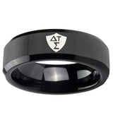 5mm Greek CTR Beveled Edge Black Tungsten Ring