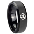 10mm Honey Bee Beveled Edges Black Tungsten Carbide Mens Engagement Ring