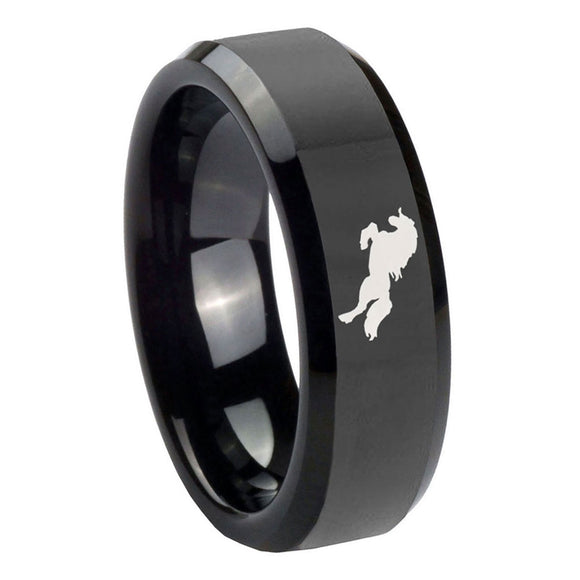 8mm-Horse-Beveled-Edges-Black-Tungsten-Carbide-Mens-Promise-Ring