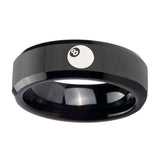 10mm-8-Ball-Beveled-Edges-Black-Tungsten-Carbide-Mens-Wedding-Ring