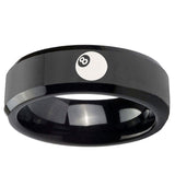 5mm 8 Ball Beveled Edge Black Tungsten Ring