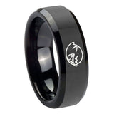 10mm-Mario-Boo-Ghost-Beveled-Edges-Black-Tungsten-Carbide-Men's-Promise-Rings