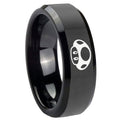 10mm Mario Mushroom Beveled Edges Black Tungsten Carbide Engagement Ring