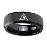 10mm-Masonic-Yod-Beveled-Edges-Black-Tungsten-Carbide-Wedding-Engagement-Ring