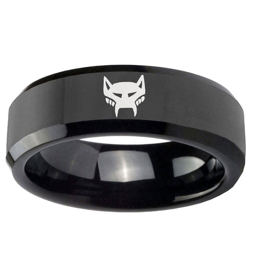 10mm Maximal Beveled Edge Black Tungsten Ring