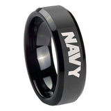 8mm-Navy-Beveled-Edges-Black-Tungsten-Carbide-Mens-Engagement-Band