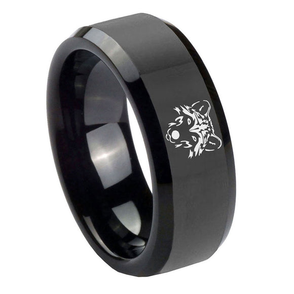 8mm-Wolf-Beveled-Edges-Black-Tungsten-Carbide-Mens-Engagement-Band