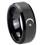 8mm-Crescent-Moon-Stars-Beveled-Edges-Black-Tungsten-Carbide-Mens-Engagement-Band