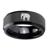 8mm-Elephant-Beveled-Edges-Black-Tungsten-Carbide-Mens-Engagement-Band