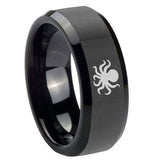 10mm-Octopus-Beveled-Edges-Black-Tungsten-Carbide-Men's-Wedding-Band