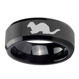 10mm-Otter-Beveled-Edges-Black-Tungsten-Carbide-Men's-Wedding-Band