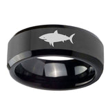 10mm-Shark-Beveled-Edges-Black-Tungsten-Carbide-Men's-Wedding-Band