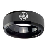 10mm-Green-Ranger-Power-Beveled-Edges-Black-Tungsten-Carbide-Men's-Wedding-Band