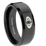 10mm-Cobra-Beveled-Edges-Black-Tungsten-Carbide-Men's-Band-Ring