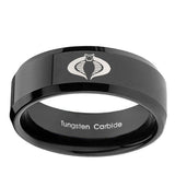 10mm-Cobra-Beveled-Edges-Black-Tungsten-Carbide-Men's-Band-Ring