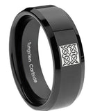 10mm-Celtic-Design-Beveled-Edges-Black-Tungsten-Carbide-Personalized-Ring
