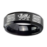 10mm-Multiple-Dragon-Celtic-Beveled-Edges-Black-Tungsten-Mens-Wedding-Ring