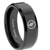 10mm-Mass-Effect-Glossy-Black-Beveled-Edges-Tungsten-Carbide-Men's-Ring
