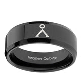 10mm-Stargate-Beveled-Edges-Black-Tungsten-Carbide-Men's-Engagement-Band