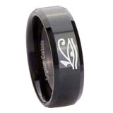 10mm-Seeing-Eye-Beveled-Edges-Black-Tungsten-Carbide-Wedding-Band-Mens