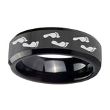 10mm-Foot-Print-Beveled-Edges-Black-Tungsten-Carbide-Men's-Engagement-Band