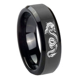 10mm-Dragon-Beveled-Edges-Black-Tungsten-Carbide-Men's-Promise-Rings