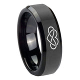 8mm-Infinity-Love-Beveled-Edges-Black-Tungsten-Carbide-Mens-Bands-Ring