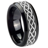 10mm-Celtic-Knot-Beveled-Edges-Black-Tungsten-Carbide-Men's-Wedding-Band