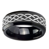 10mm-Celtic-Knot-Beveled-Edges-Black-Tungsten-Carbide-Men's-Wedding-Band