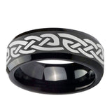 10mm-Celtic-Knot-Infinity-Love-Beveled-Edges-Black-Tungsten-Carbide-Men's-Wedding-Band