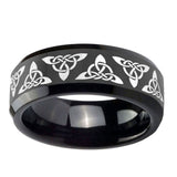 10mm-Celtic-Knot-Beveled-Edges-Black-Tungsten-Carbide-Men's-Wedding-Band