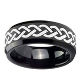 10mm-Laser-Celtic-Knot-Beveled-Edges-Black-Tungsten-Carbide-Men's-Wedding-Band