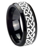 10mm-Celtic-Knot-Love-Beveled-Edges-Black-Tungsten-Carbide-Men's-Wedding-Band