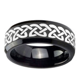 10mm-Celtic-Knot-Love-Beveled-Edges-Black-Tungsten-Carbide-Men's-Wedding-Band