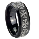 10mm-Medieval-Cross-Beveled-Edges-Black-Tungsten-Carbide-Men's-Wedding-Band