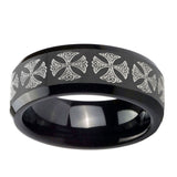 10mm-Medieval-Cross-Beveled-Edges-Black-Tungsten-Carbide-Men's-Wedding-Band