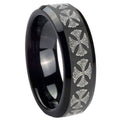 10mm Medieval Cross Beveled Edges Black Tungsten Carbide Men's Wedding Band